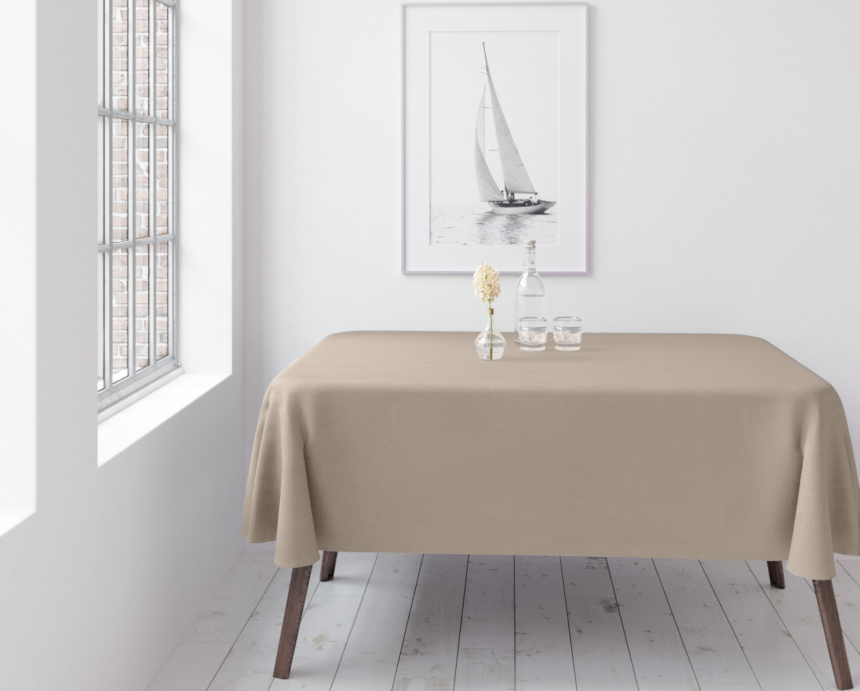 Cream Rectangular Tablecloth [various sizes] (rent)