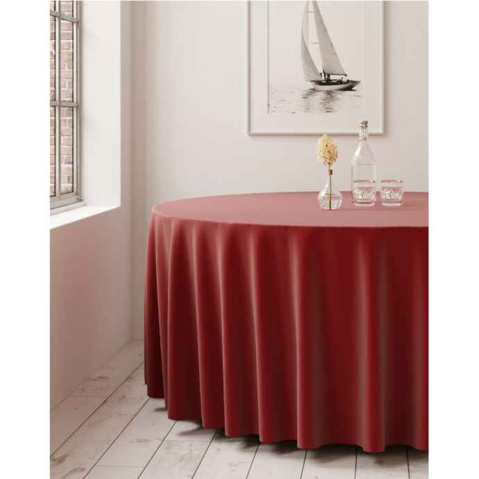 Burgundy Round Tablecloth [various sizes] (rent)
